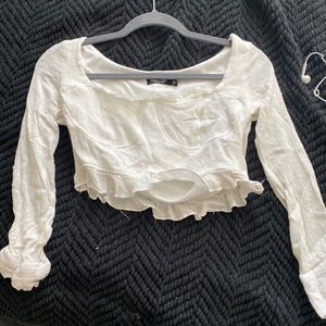 Nasty Gal white crop top size 4